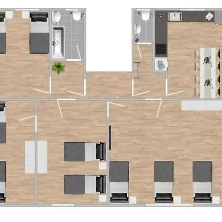 Sad242 Grosse Monteurwohnung Uebergangswohnung 施万多夫